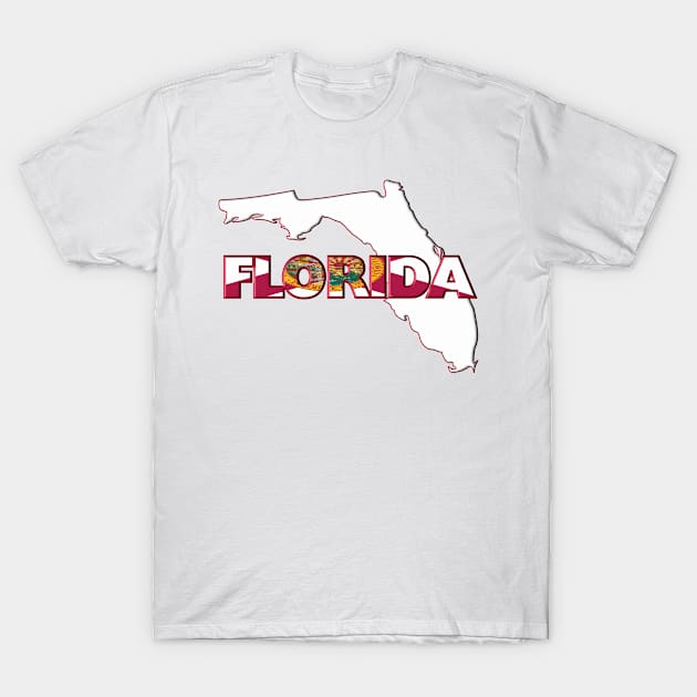 Florida Colored State Letters T-Shirt by m2inspiration